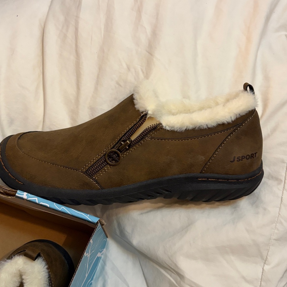 J Sport Women's Cozy Brown Ankle Booties - Picture 2 of 3